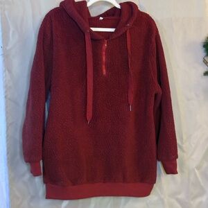Cozy Red Women's Hoodie Sweater